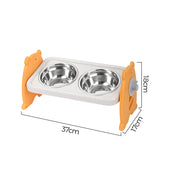 adjustable double bowl pet feeder, view 9 - MRSLM