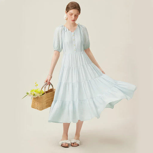 v-neck a-line midi dress - MRSLM