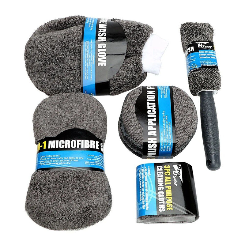 9-piece microfiber car cleaning kit, view 3 - MRSLM