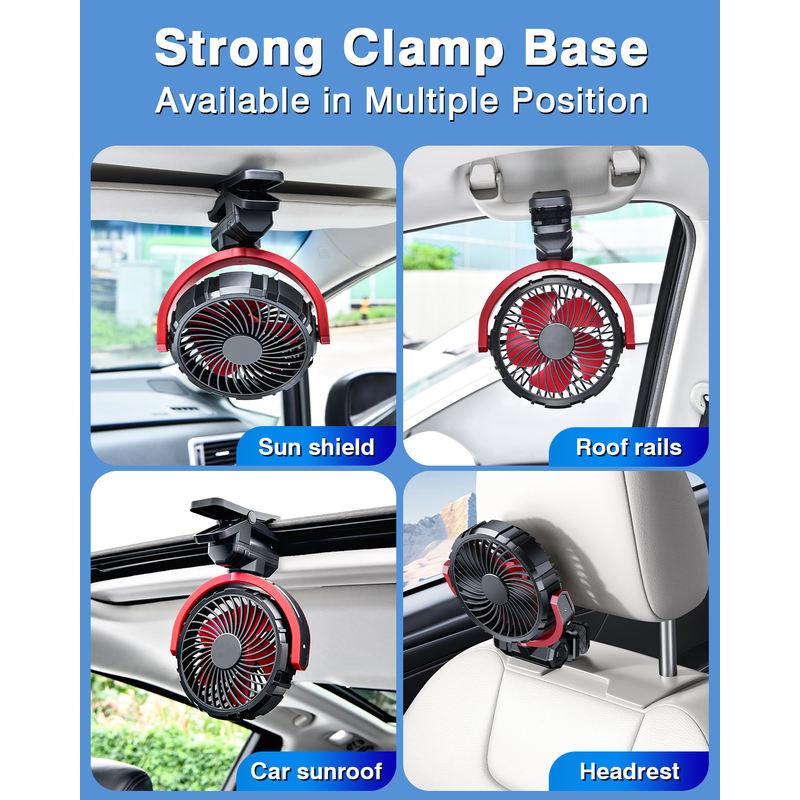 portable car cooling clamp fan, view 4 - MRSLM