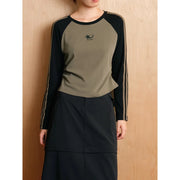 retro long sleeve casual t-shirt, view 3 - MRSLM