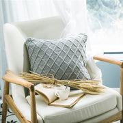 elegant gray knitted decorative pillowcase, view 7 - MRSLM