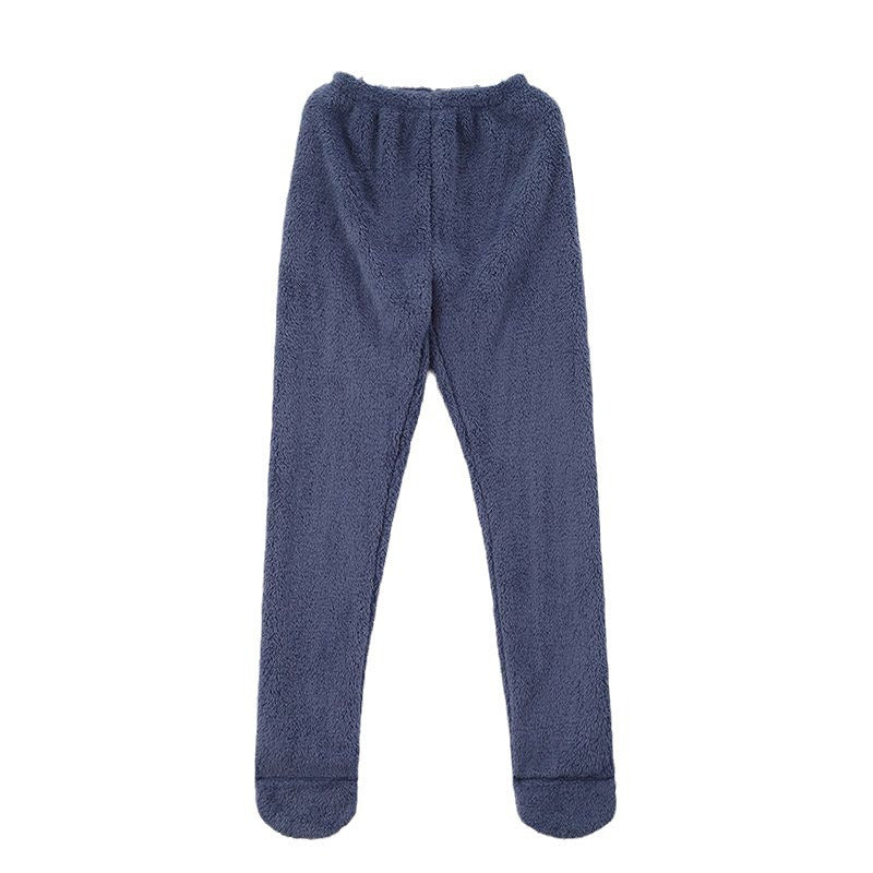 Women's fleece-lined footed lounge leggings, view 2 - MRSLM