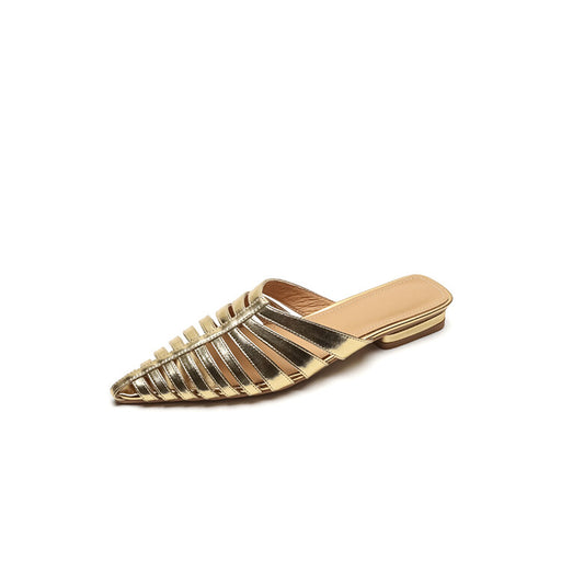 sheepskin pointed toe slippers, view 2 - MRSLM