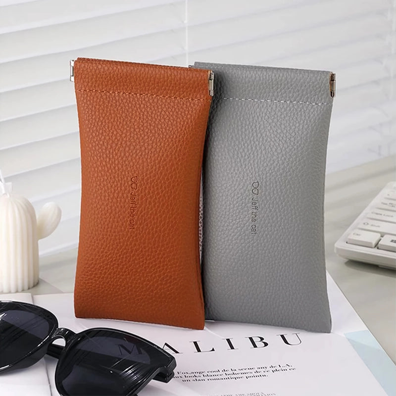 pu leather glasses case with automatic closure, view 8 - MRSLM