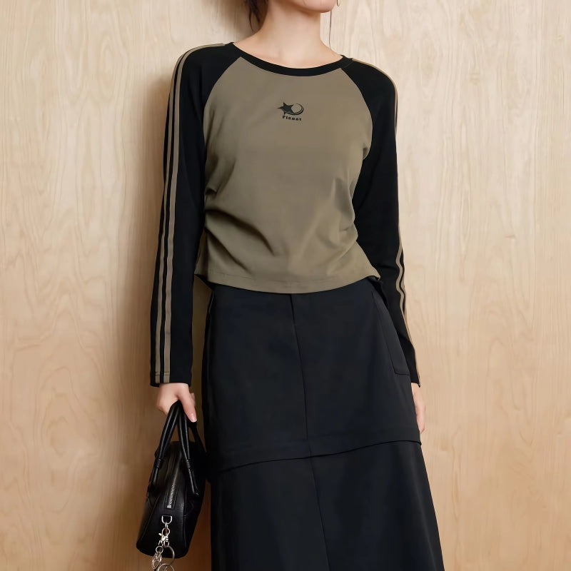 retro long sleeve casual t-shirt - MRSLM