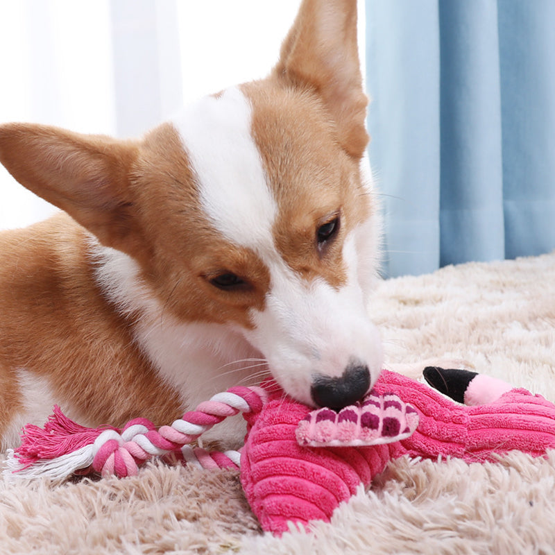 plush squeaky animal dog toy, view 6 - MRSLM