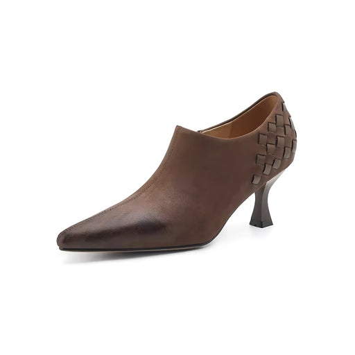 split leather slip-on pumps, view 2 - MRSLM