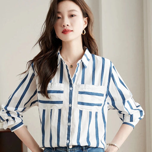 striped chiffon blouse - MRSLM
