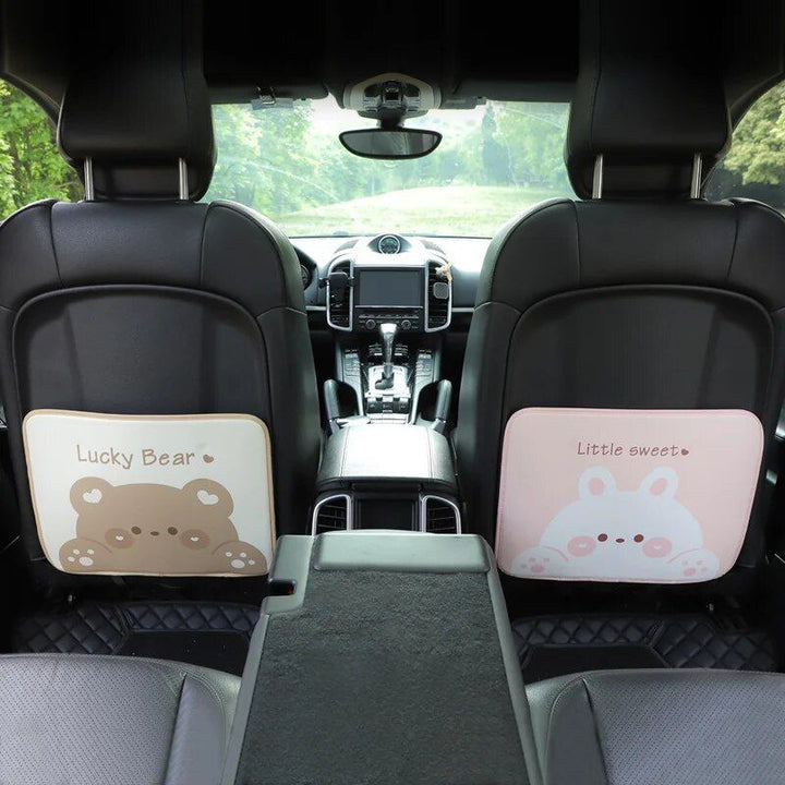 Waterproof Cartoon Bear & Rabbit Car Seat Back Protector for Kids