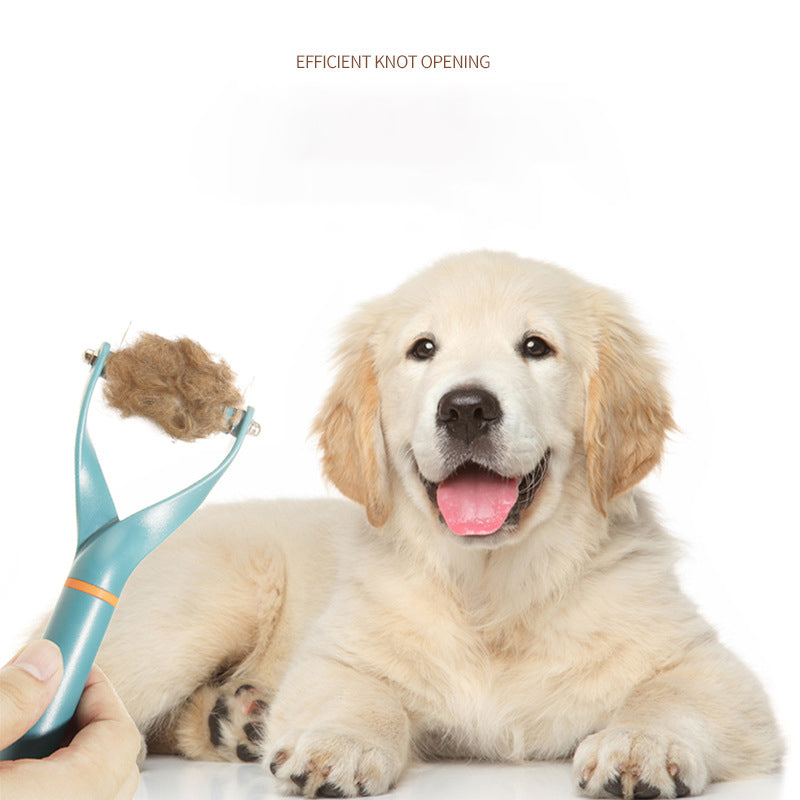 double-sided pet fur knot cutter comb, view 4 - MRSLM