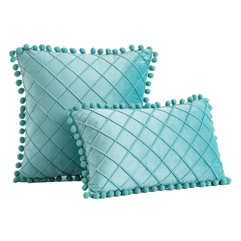 velvet plaid throw pillow covers, view 2 - MRSLM