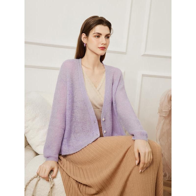 Mohair-wool blend cardigan, view 9 - MRSLM