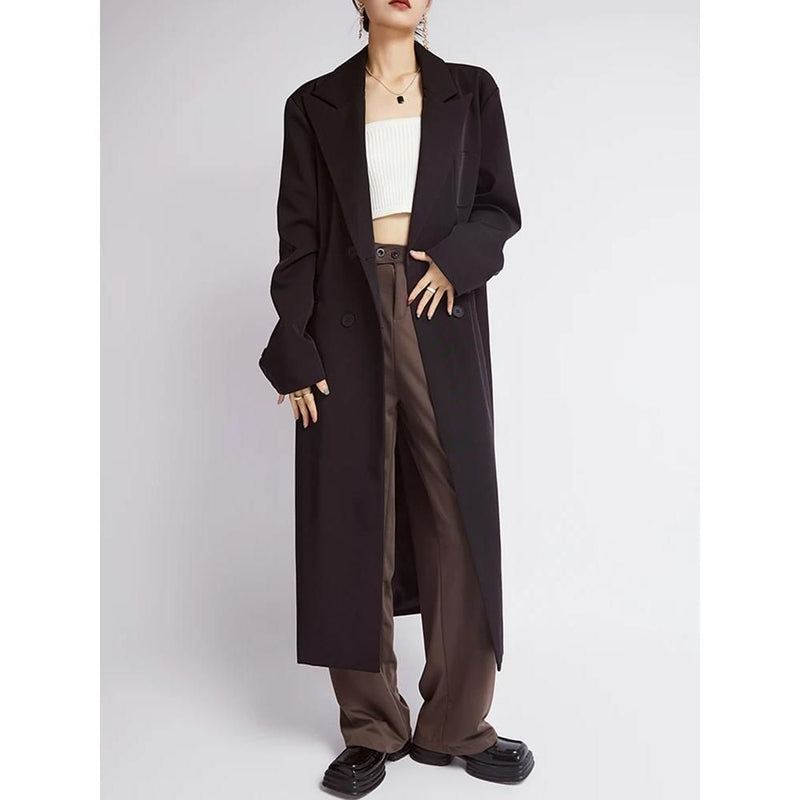 coffee trench coat for women, view 7 - MRSLM