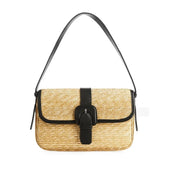 vintage woven straw bag, view 7 - MRSLM