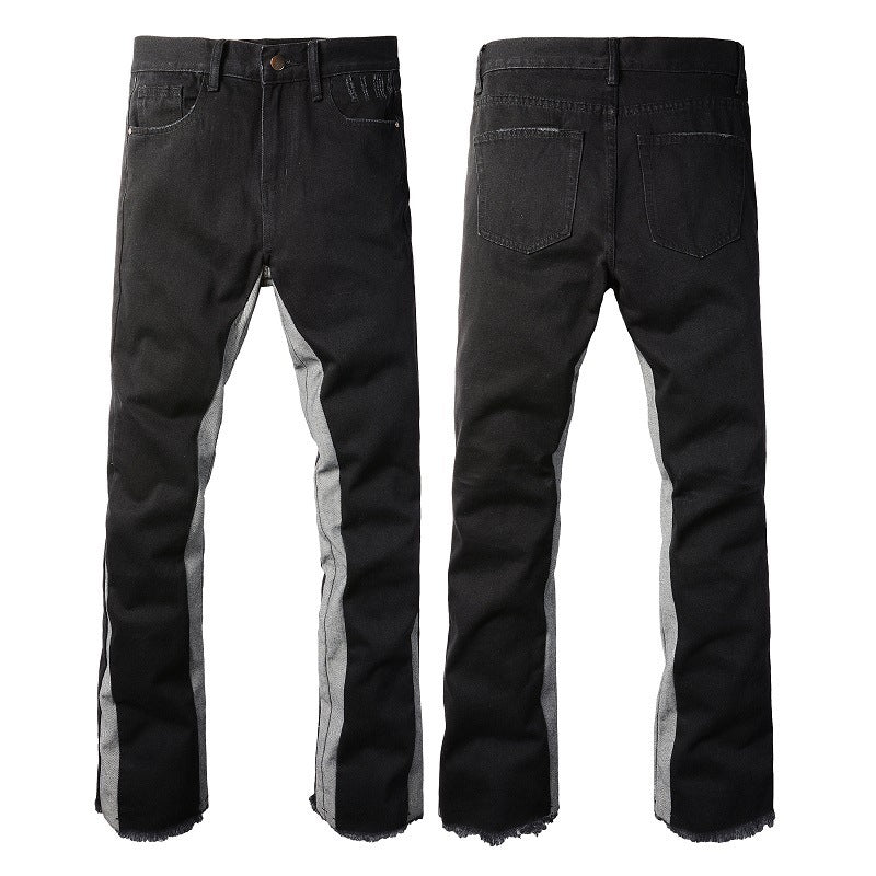 men's contrast color retro jeans, view 3 - MRSLM