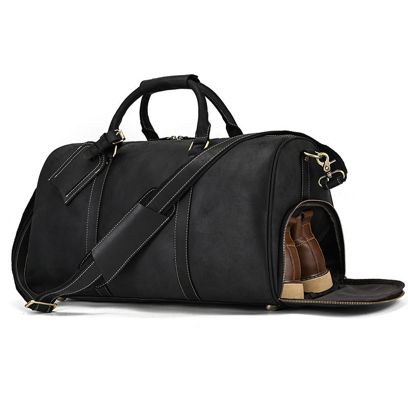 men's genuine leather gym bag, view 19 - MRSLM