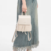 white knitted mini backpack, view 5 - MRSLM