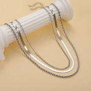 14k gold plated herringbone necklace, view 8 - MRSLM