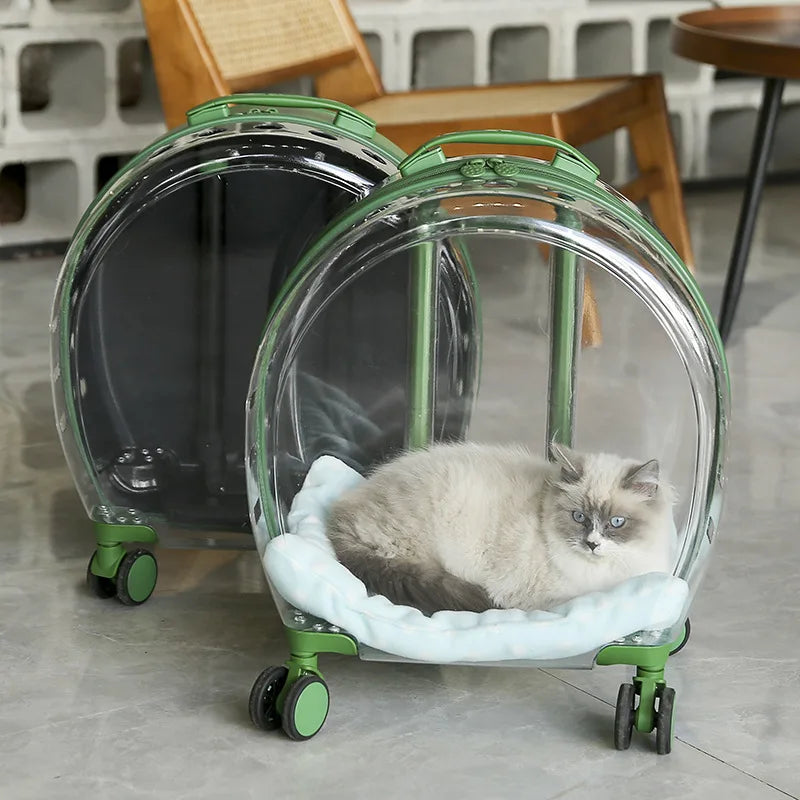 transparent pet trolley backpack, view 6 - MRSLM