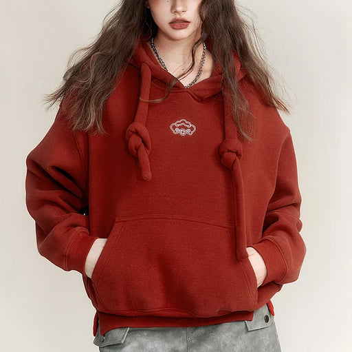 Plus size geometric hooded fleece hoodie - MRSLM