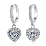 silver heart stud earrings, view 4 - MRSLM