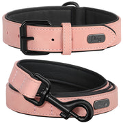 durable padded dog collar and leash set, view 11 - MRSLM