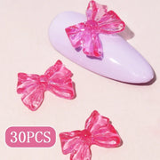 candy pink bow nail charms, view 6 - MRSLM