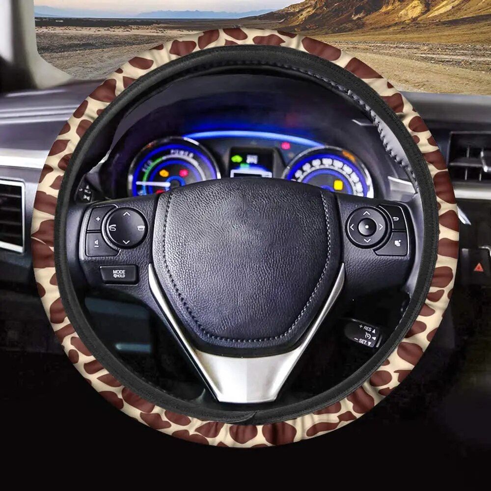 Giraffe Print Car Steering Wheel Cover