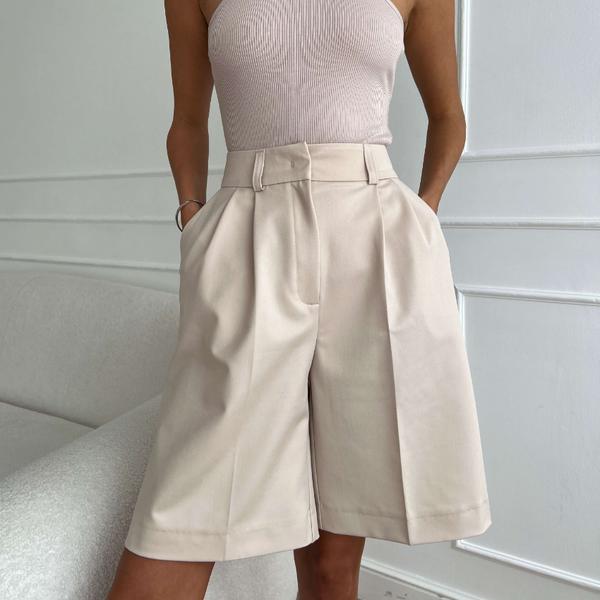 high waist wide leg shorts, view 4 - MRSLM