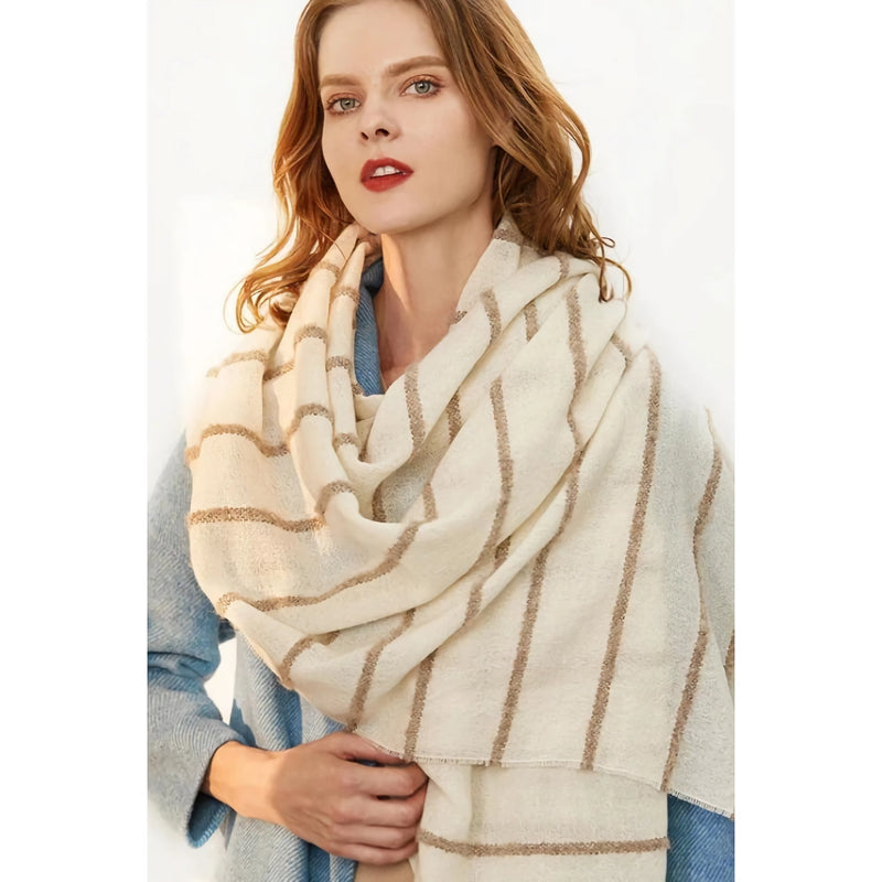 wool pashmina scarf with tassels, view 5 - MRSLM