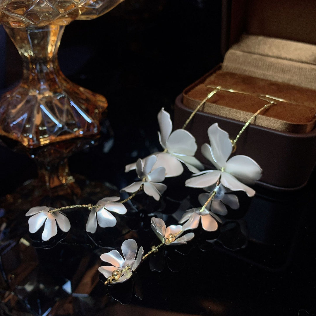 High Luxury Cold Style Flowers Tassel Earrings