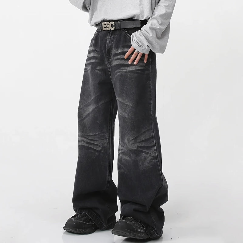 Men's washed stripe denim pants, view 5 - MRSLM