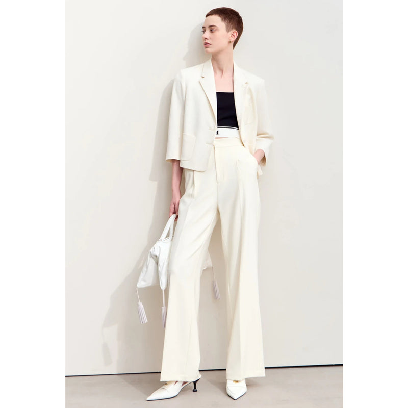 wide leg elastic waist pants, view 4 - MRSLM