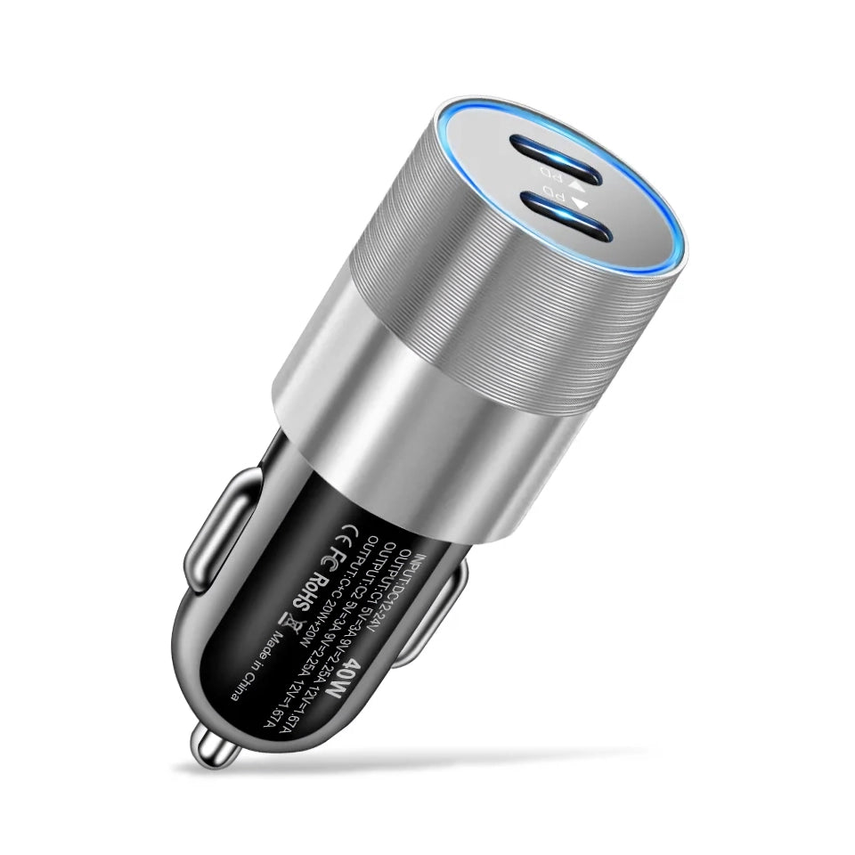 68W Dual USB Type C Car Charger