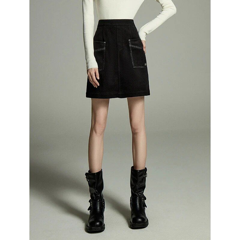 A-line embroidered winter skirt, view 3 - MRSLM