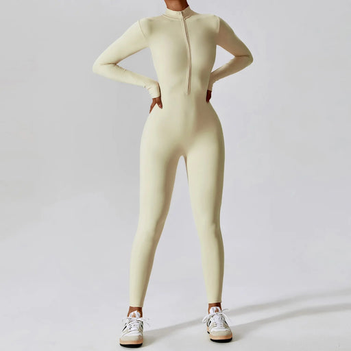 women's long sleeve yoga jumpsuit, view 6 - MRSLM