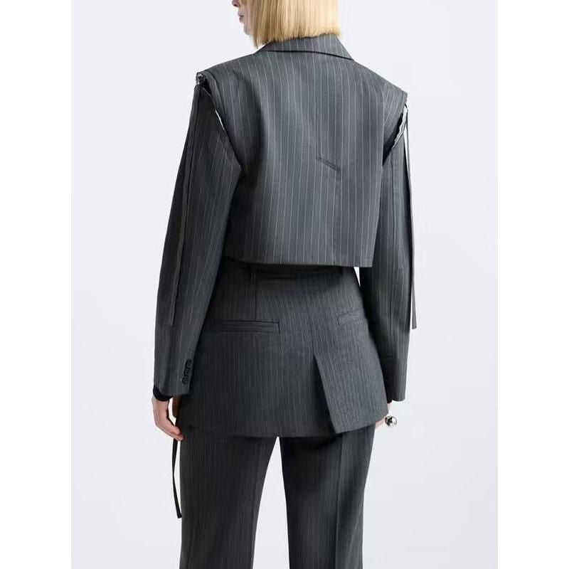 colorblock striped two-piece set, view 5 - MRSLM