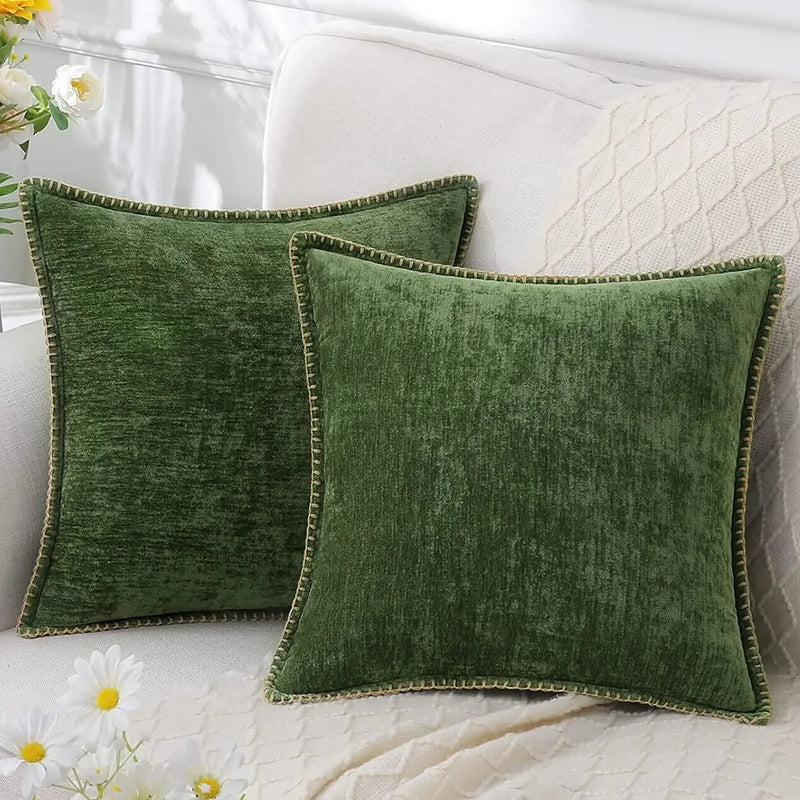 soft chenille velvet throw pillow cover, view 2 - MRSLM