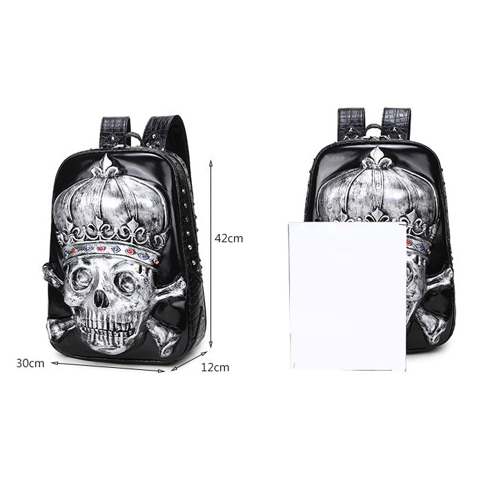 women's skull punk backpack, view 7 - MRSLM