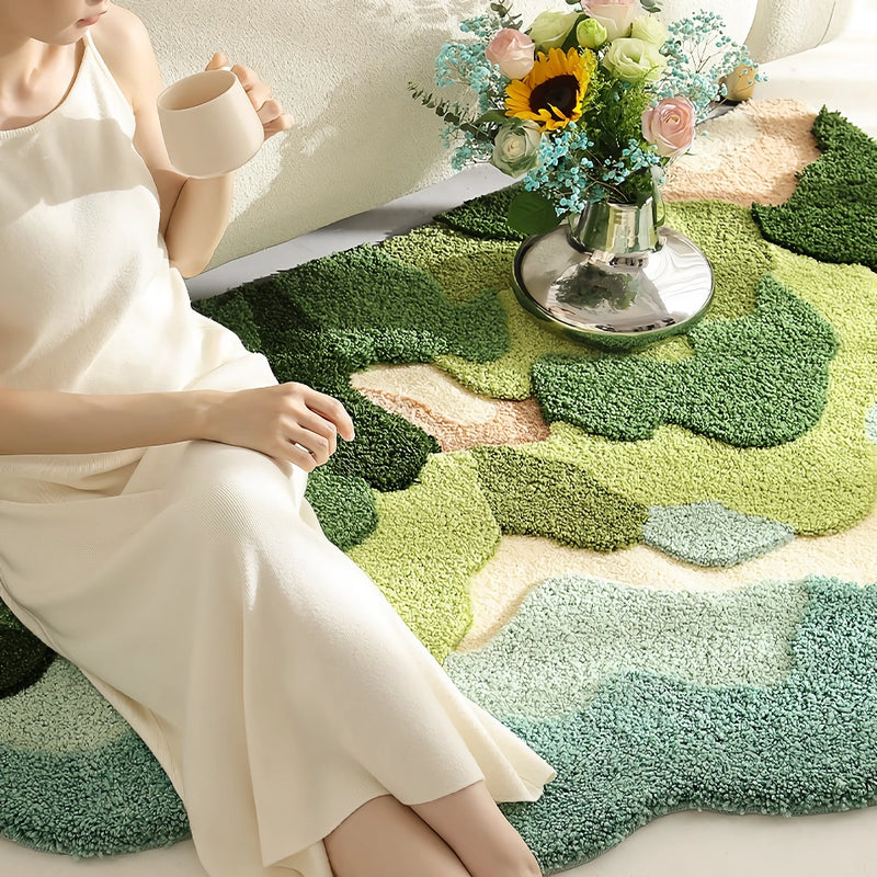 irregular mountain forest flocked carpet, view 6 - MRSLM