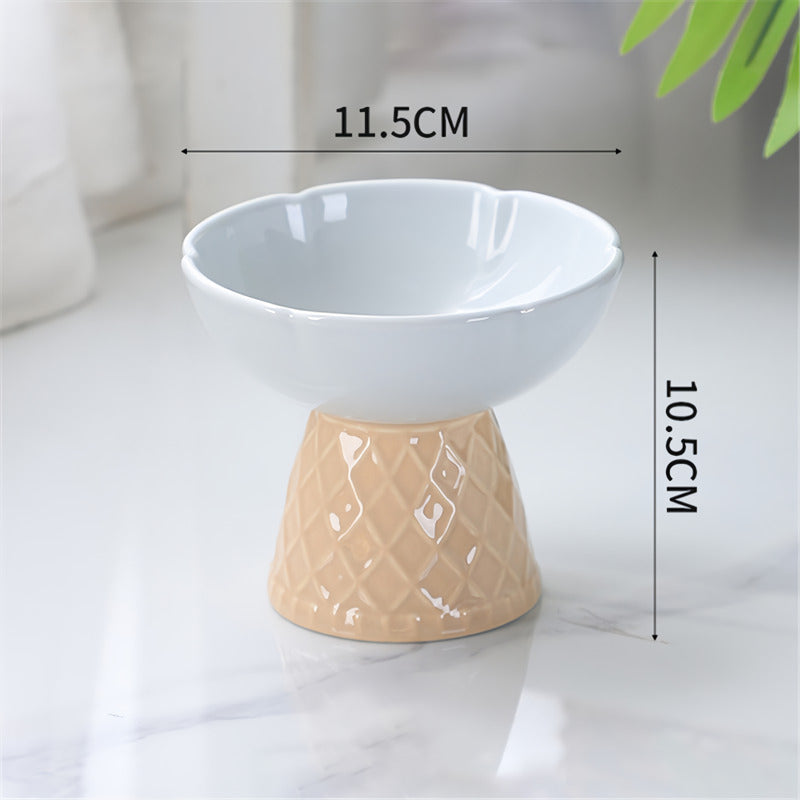 ceramic ice cream cat and dog bowl, view 4 - MRSLM