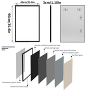 modern black metal framed wall mirror, view 7 - MRSLM