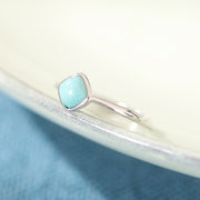 square turquoise 925 silver ring, view 5 - MRSLM