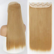 synthetic long straight clip-in hair extensions, view 5 - MRSLM