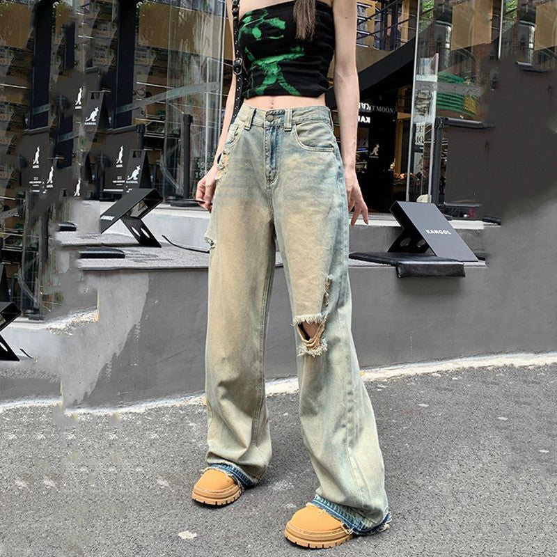 ripped high waist jeans, view 8 - MRSLM