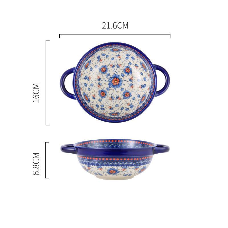 underglaze ceramic round baking tray, view 8 - MRSLM