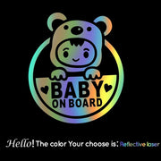 reflective baby on board car decal, view 2 - MRSLM