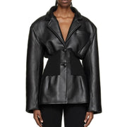 womens patchwork blazer - MRSLM