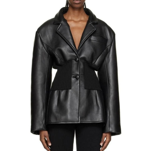 womens patchwork blazer - MRSLM